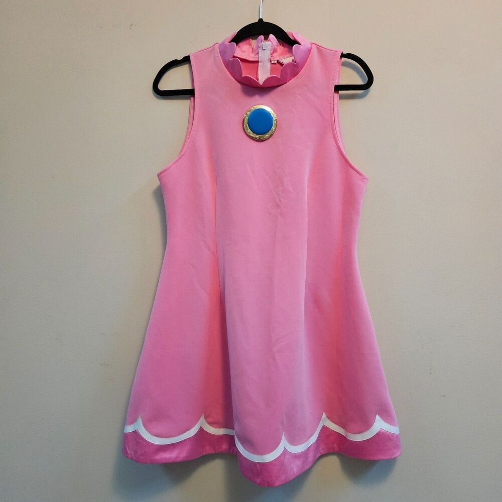 Miccostumes Princess Peach Tennis Dress Cosplay Size 1X/2X Pink w/White Scallops
